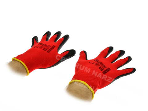 G73581 rękawice GEKO roz 9 red nitryl