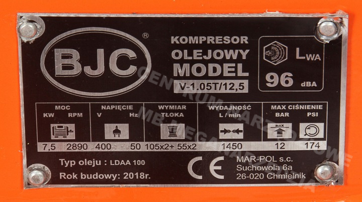 M88035 KOMPRESOR BJC 350L V-1.05T 12,5 bara