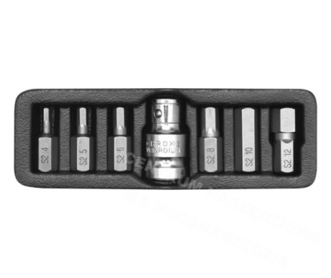 YATO KOŃCÓWKI IMBUSOWE 7elem. 4-12mm + ADAPTER 0412