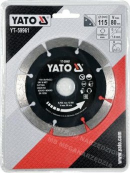 YATO TARCZA DIAMENTOWA SEGMENTOWA 115 x 22,2mm 59961