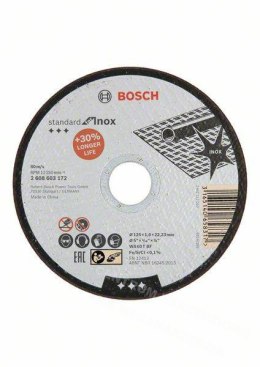 BOSCH TARCZA MET.125mm x 1,6mm x 22mm STANDARD FOR INOX