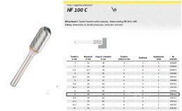 KLINGSPOR Frez Do Metalu HF 100 C FI=8,0x19mm Trzpień 6mm Typ Wrc, Walcowo-kulisty