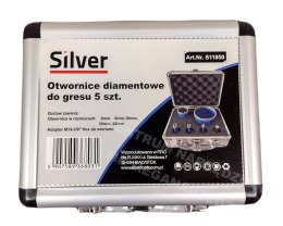 Otwornice diamentowe 5 el. 6, 8, 10, 35, 68 mm M14 SILVER