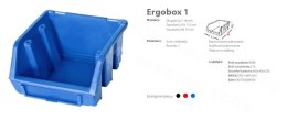 PATROL ERGOBOX 1 NIEBIESKI, 116 x 112 x 75mm