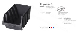 PATROL ERGOBOX 4 NIEBIESKI, 204 x 340 x 155mm
