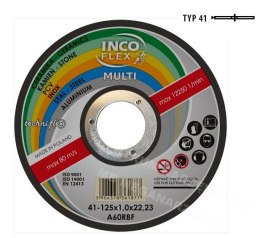 INCOFLEX TARCZA UNIWERSALNA METAL / PCV / BETON 125 x 1,6mm MULTI