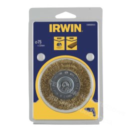 IRWIN Szczotka tarczowa z trzpieniem 75mm x 10mm z drutu mosiężnego do drewna